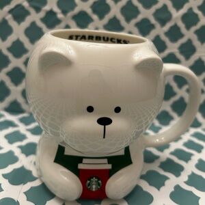 New 2025 limited edition Starbucks Bearista Mug with Green and Red Details